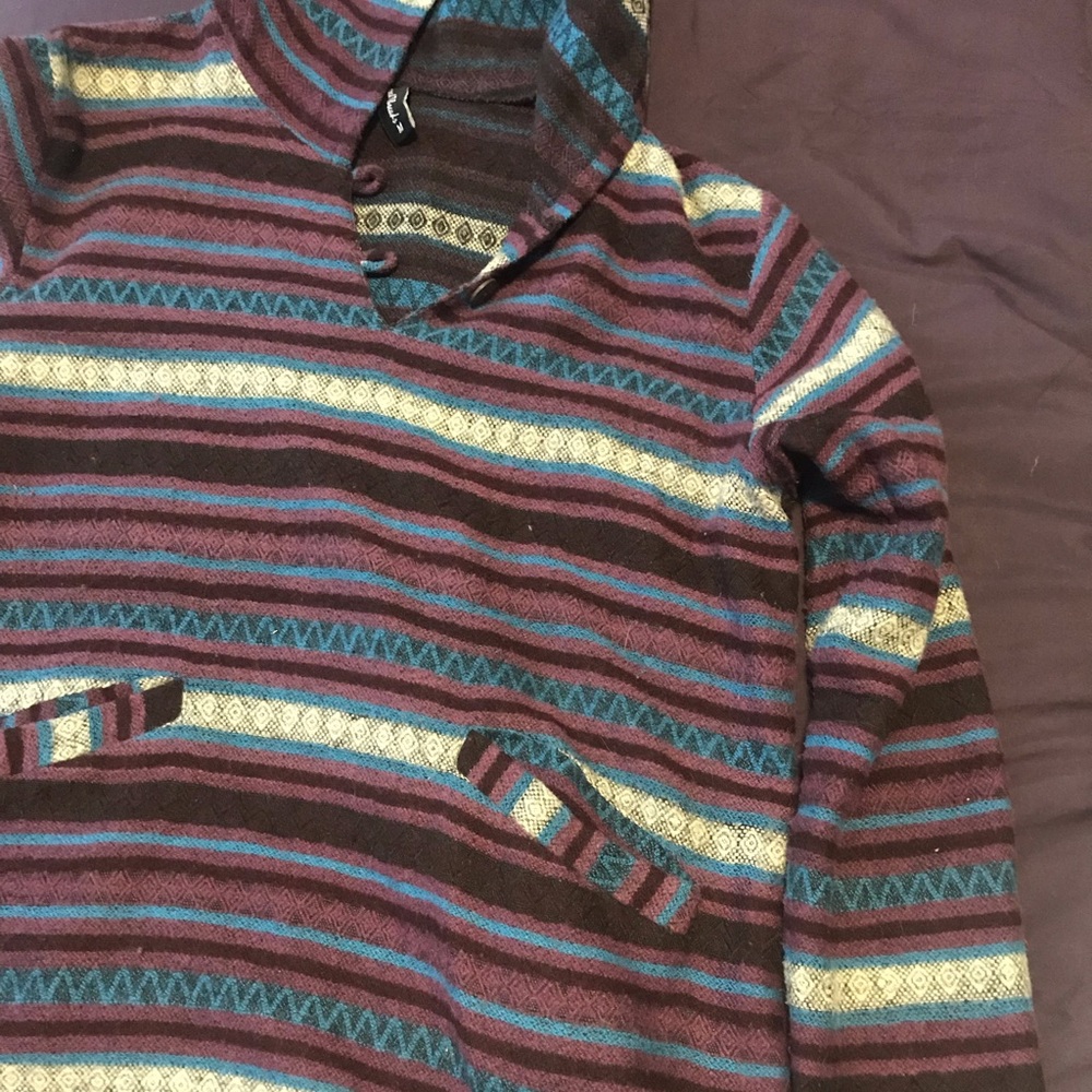 Striped fringe sweater